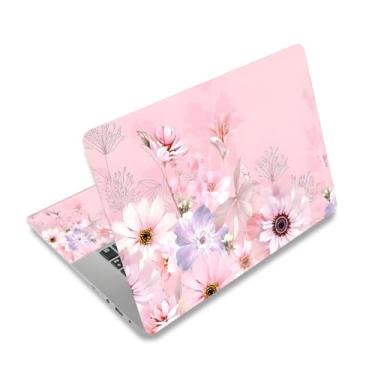 Imagem de NXZGO Adesivo para laptop Aesthetic 12.1 13 13.3 14 15.4 39.6 cm Adesivo para notebook, adesivos de capa de laptop de vinil universal, protetor de arte à prova d'água I flores rosa
