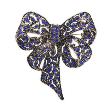 Imagem de Broches de Arco com Strass Brilhantes - Acessório de Festa Unissex, Az
