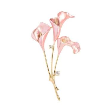 Imagem de Broche de Flor de Lírio Esmaltado - Design Clássico e Simples para Fes