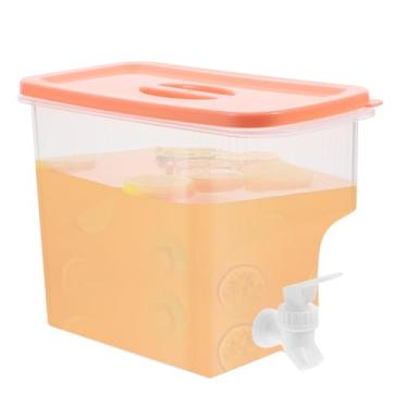 Imagem de Dispensador de água de 1 galão para geladeira com torneira: dispensador de bebidas de plástico à prova de vazamento, recipiente de bebida de verão para chá gelado, limonada, água, leite