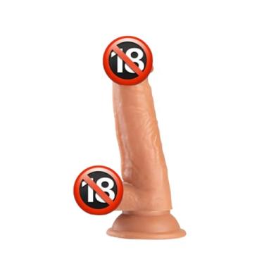 Imagem de Pênis de Borracha Realístico com Ventosa | Dildo Grande em Silicone | Consolo com Escroto para Penetração Vaginal e Anal | À Prova d’Água (17,5 * 3,5 CM)