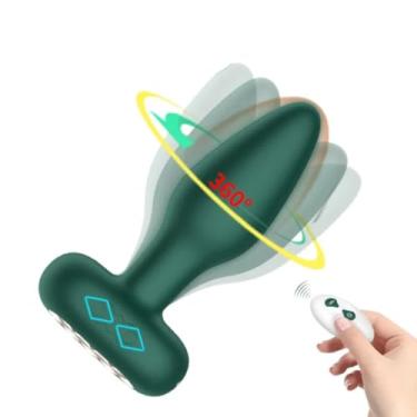 Imagem de Plug Anal Vibratório Em Silicone Com Rotação E Controle Sem Fio Orgasmos Intensos Prazer Anal [VERDE]