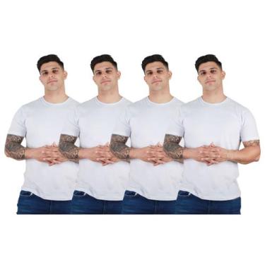 Imagem de Kit 4 Camisetas Manga Curta Básicas Masculinas Confortáveis 100% Algod