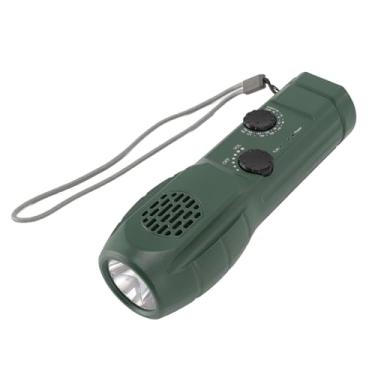 Imagem de Rádio de emergência com manivela, multifuncional, banda AM FM, rádio de emergência portátil com lanterna para atividades ao ar livre de emergência, material ABS, design compacto