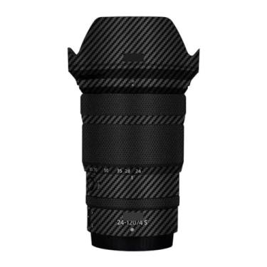 Imagem de Adesivo de lente de câmera antiarranhões para Nikon Z 24-120 mm F4S Capa protetora de película protetora para 24-120 4 (fibra de carbono preta)