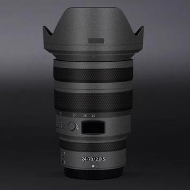 Imagem de Adesivo de câmera antiarranhões com tampa de lente para Nikon z 24-70 mm F2.8S Película protetora decalque protetor corporal 24-70 2,8 (contorno preto brilhante)