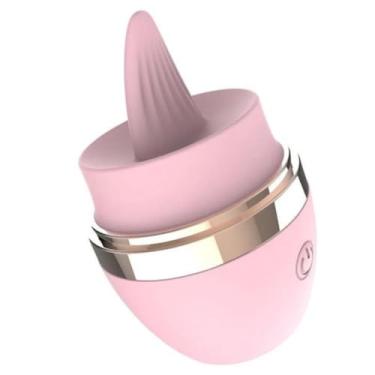 Imagem de Vibrador 10 Modos De Vibrações Brinquedo Erótico com Língua Estimuladora Prazer Intenso [ROSA]