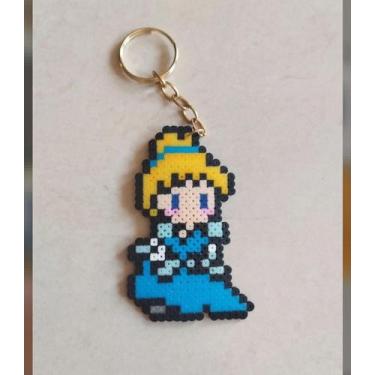 Imagem de Chaveiro princesa Cinderela pixel art - Pixel Jipa 