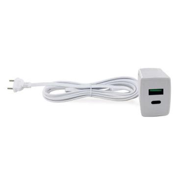 Imagem de Carregador Bright 3A com USB C + A e Cabo Branco 3 metros