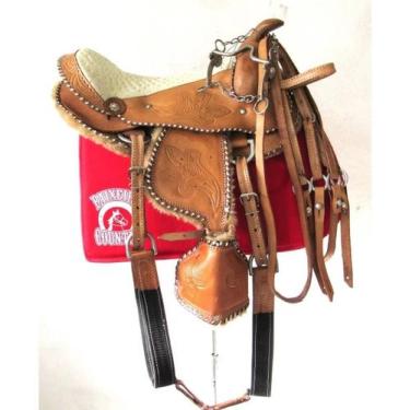 Imagem de Cela Natural Tambor Baliza Infantil 12 Polegadas Passeio Completa + Br