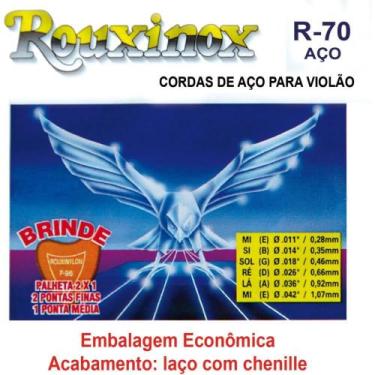 Imagem de Encordoamento para Violão AÇO Inoxidável com Chenille + Palheta Brinde