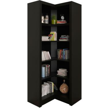 Imagem de Estante Armário De Canto Aberto P/ Escritório 5 Prateleiras Preto