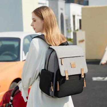 Imagem de Bolsa land luxury cor cinza e preto com trocador