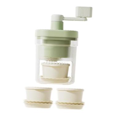 Imagem de IEUDNS de gelo manual, máquina de barbear, prático, raspador de gelo rotativo, máquina de granizar para camping, com 2 Tigelas