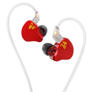 Imagem de Fones de ouvido intra-auriculares KBEAR NZ02 com fio, PU + PET com circuito magnético duplo, iems de som 3D para jogos, fones de ouvido IEM para músicos, jogos, chamadas de voz, não removível
