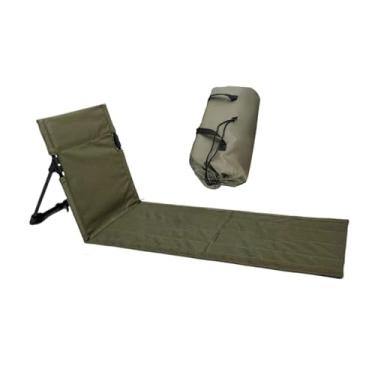 Imagem de Vaveren Cadeira de praia dobrável, tapete de descanso, assento baixo, portátil, com apoio para as costas, assento de chão para viagens, mochilas, piscina, Verde Escuro
