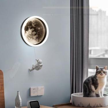 Imagem de Luz de parede LED lua astronauta lâmpada de parede regulável com controle remoto arandela de parede acrílico alumínio sala de estar quarto casa bar sala de jogos dormitório restaurante 3000K-6500K (B)