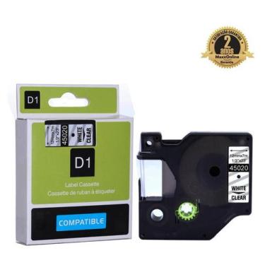 Imagem de Fita Compatível Dymo D1 45020 Incolor Letra Branca 12mm - Genérica Dym