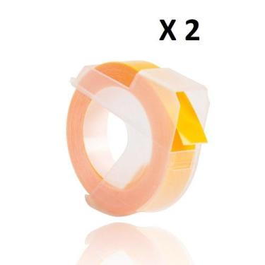 Imagem de 2 Fita Vinil Compatível Dymo Manual 3D625 Amarelo 9mm - Genérica Dymo