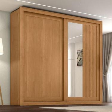 Imagem de Guarda Roupas Casal Ripado Com Espelho 2 Portas De Correr 4 Gavetas Tr