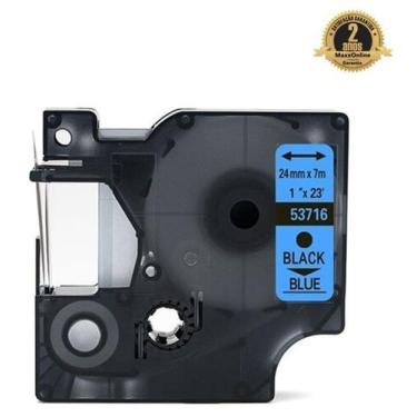 Imagem de Fita Compatível Dymo D1 53716 Azul Letra Preta 24mm - Genérica Dymo