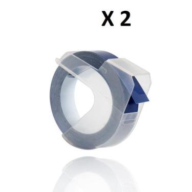 Imagem de 2 Fitas Vinil Compatível Dymo Manual 3D525 Azul 9mm - Genérica Dymo