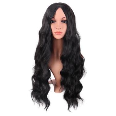 Imagem de Peruca MapOfBeauty Long Wavy Synthetic Fiber 70cm para mulheres