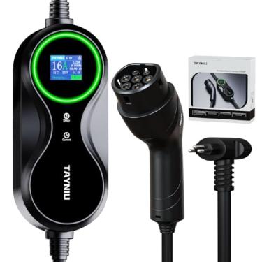 Imagem de TAYNIU Infinity Portátil Carregador Para Carro Elétrico 3.5KW 8A 10A 13A 16A Tipo 2 Cabo De 5M Wallbox EV Compatível com BYD BMW Volvo Carro Dispensa aterramento