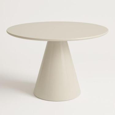 Imagem de Mesa de Jantar Cone Redonda 100 cm Laca off white - Linn Design Decor