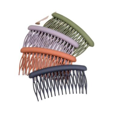 Imagem de Pente Lateral Curvado Para Cabelo Fino Feminino 8 Peças Presilhas De C