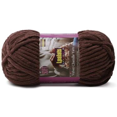 Imagem de Lpalats Fio de chenille grosso para crochê - 100 g/3,5 oz para cobertor de bebê macio - 80 metros de fios de pelúcia grossos e fofos para cobertores de tricô Amigurumi (1, curry escuro)