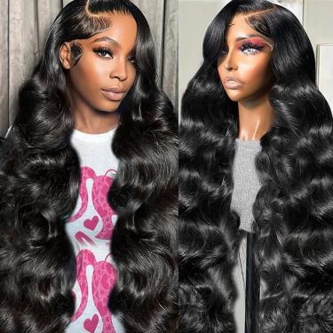 Imagem de Perucas frontais de renda Neailrtise Body Wave 66 cm de cabelo humano 20%