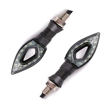 Imagem de MOTL Luzes de seta de motocicleta 12 V indicador de seta de motocicleta pisca-pisca luz âmbar para Yamaha Honda Suzuki Kawasaki, branca