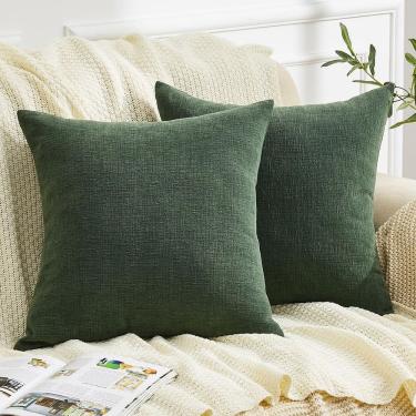 Imagem de Capas de almofada GAWAMAY Decorative Chenille 60x60cm, pacote com 2