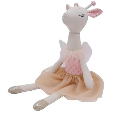 Imagem de Bicho de pelúcia Mikee Fluffie Giraffe 40 cm com saia de renda rosa