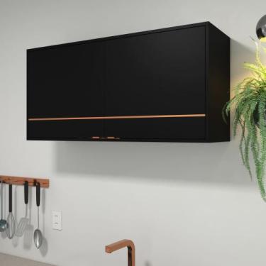 Imagem de Módulo Armário Aéreo para Cozinha e Lavanderia Preto - E-LED BRASIL