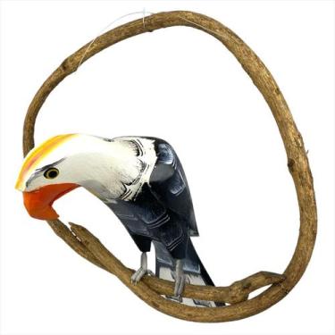 Imagem de Gavião De Galho P Artesanal De Madeira Decoração Jardim - Atelie Cente