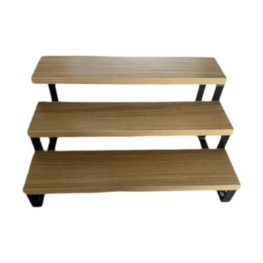 Imagem de kowaku Suporte de madeira para exibição, organizador de joias, escada de madeira, peitoril de janela simples, suporte para plantas, prateleira de, Marrom