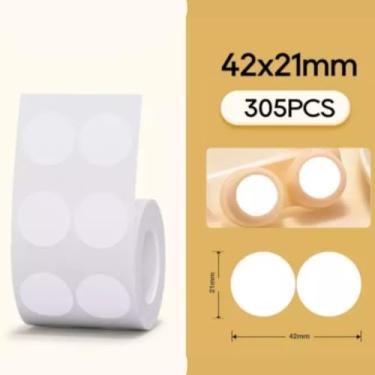 Imagem de 1- ROLO DE ETIQUETA NIIMBOT 42X21 REDONDA COR: BRANCO- 305 ETIQUETAS PARA IMPRESSORAS B1/B21/B3S/B203