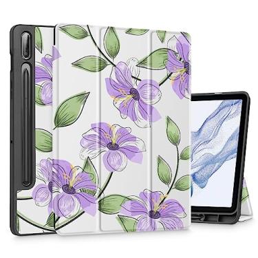 Imagem de Mektron Capa para tablet Samsung Galaxy Tab S9 de 11 polegadas modelo X710/X716B/X718U, capa rígida fosca embutida com função despertar/hibernar automática, suporte multi-ângulo para Galaxy S9, violeta