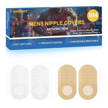 Imagem de Nipple Covers Men,208Pcs (104 Pairs) Anti-Chafing Nipple Covers for Men, No-Show Mens Nipple Guard Tape for Running, Sports, and Daily Wear (Beige 52 Pairs + White 52 Pairs)