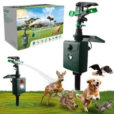 Imagem de Repelente de animais – Aspersor de água ativado por movimento movido a energia solar para gatos, cães, cervos, esquilos, gambás para proteção de gramado, jardim e quintal