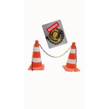 Imagem de 4 Cones Sinalizaçao area risco injetado Rigido 50cm ou 75cm para sinal