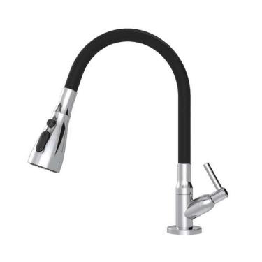 Imagem de Torneira Pia Cozinha/mesa Gourmet Triplo Jet Preta C70 1/4 Volta 1/2 1168 Dn15 Cromada...