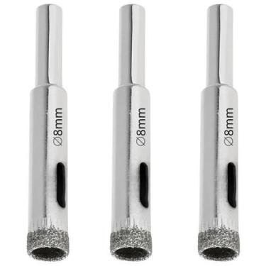 Imagem de Serra Copo Diamantada 8Mm Porcelanato Vidro Mármore 03 Un - Fertak