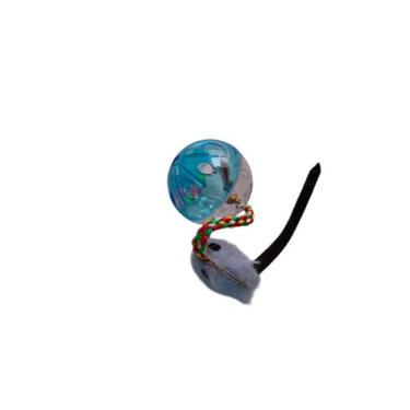 Imagem de Bolinha com Guizo e Corda para Gatos - ART PET, Azul