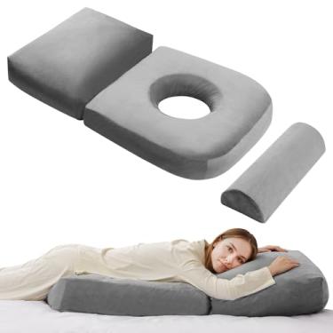 Imagem de Travesseiros de gravidez para dormir, travesseiro de massagem de gravidez de 111 cm, travesseiro de corpo inteiro com travesseiro de perna e capa removível - suporte para costas, pernas, barriga