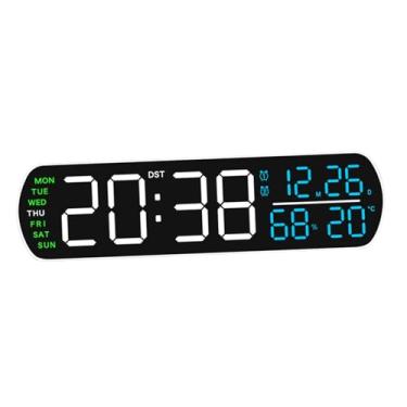 Imagem de Generic Despertador digital com display LED, simples, portátil, fácil, relógio de mesa, relógio digital para dormitório, casa de fazenda, quarto, sala, Branco