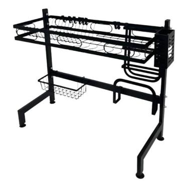 Imagem de Escorredor De Aço Para Louças Pratos Com Porta Talheres - grupomixx, P