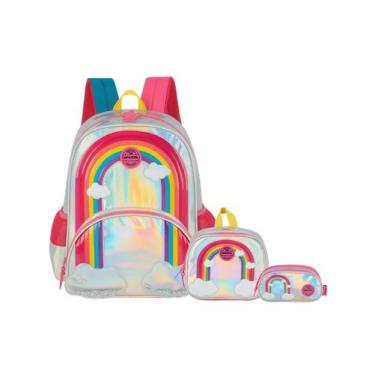 Imagem de Kit Arco Íris Mochila de Costas + Lancheira + Estojo Triplo - UP4YOU, 